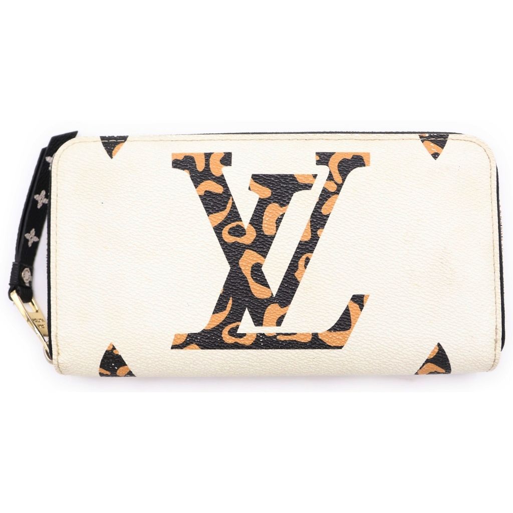LOUIS VUITTON (ルイヴィトン) ジャングル ジッピーウォレット ロングウォレット カードケース ホワイト×イエロー ゼブラ柄 PVC M44745 ゴールド金具