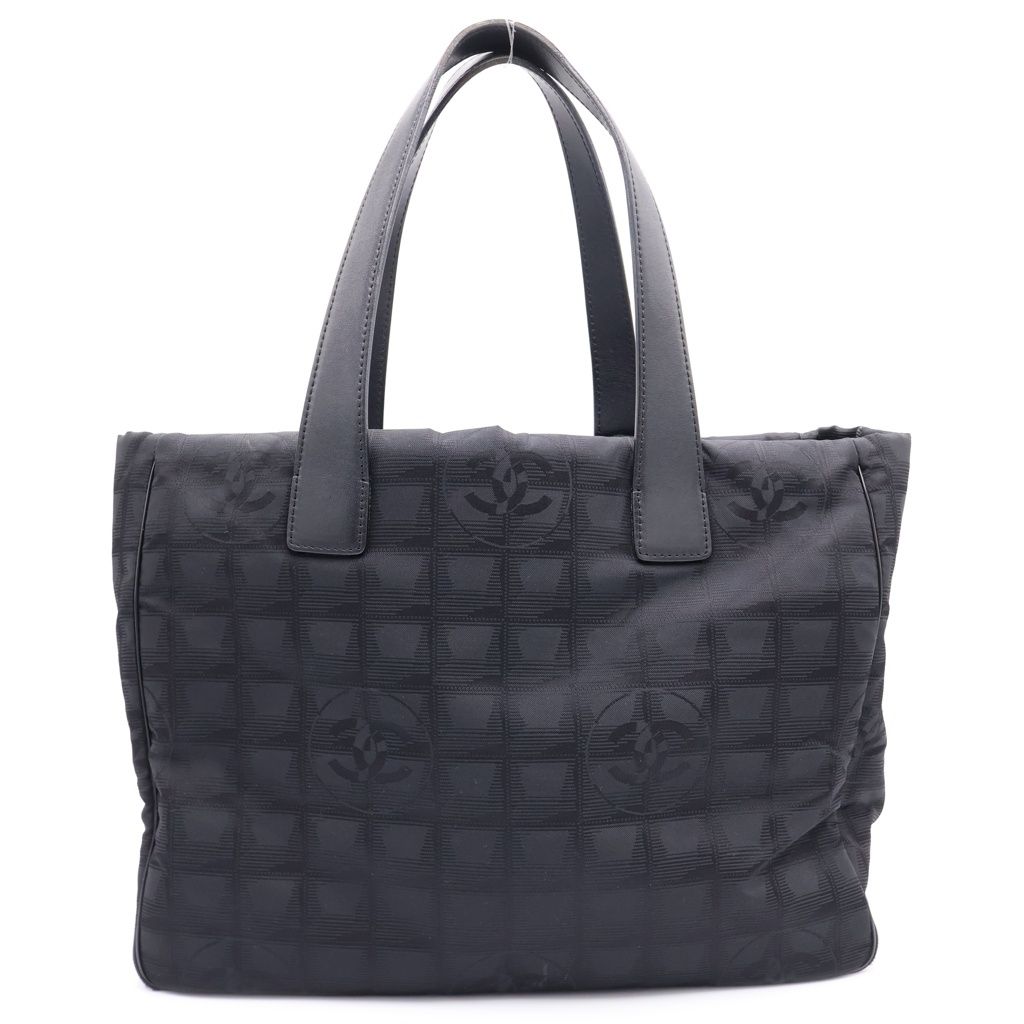 CHANEL (シャネル) ニュートラベルライン ハンドバッグ トートバッグ ブラック ナイロン×レザー
