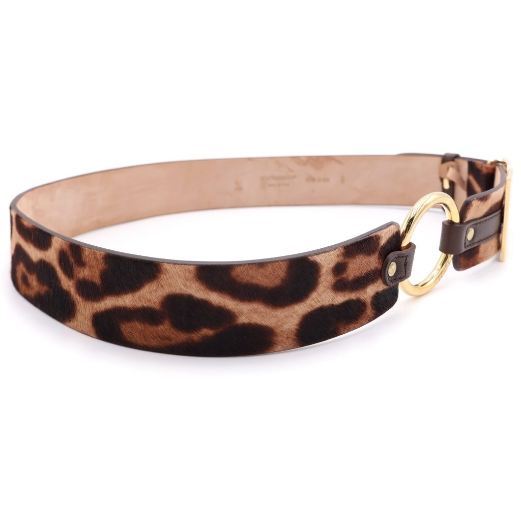 DG ドルチェアンドガッバーナ ロゴバックル ベルト ハラコ レザー アニマル DOLCE & GABBANA (ドルチェアンドガッバーナ) DG ロゴ バックル ベルト