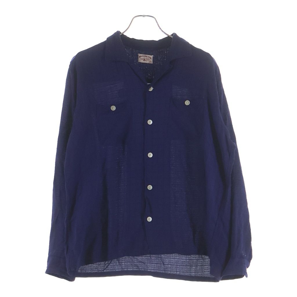 VINTAGE ヴィンテージ 60s WASHINGTON DEE CEE 袋襟 開襟 ダブルポケット レーヨンシャツ パープル VINTAGE (ヴィンテージ) 60s WASHINGTON DEE CEE 袋襟 開襟 ダブル