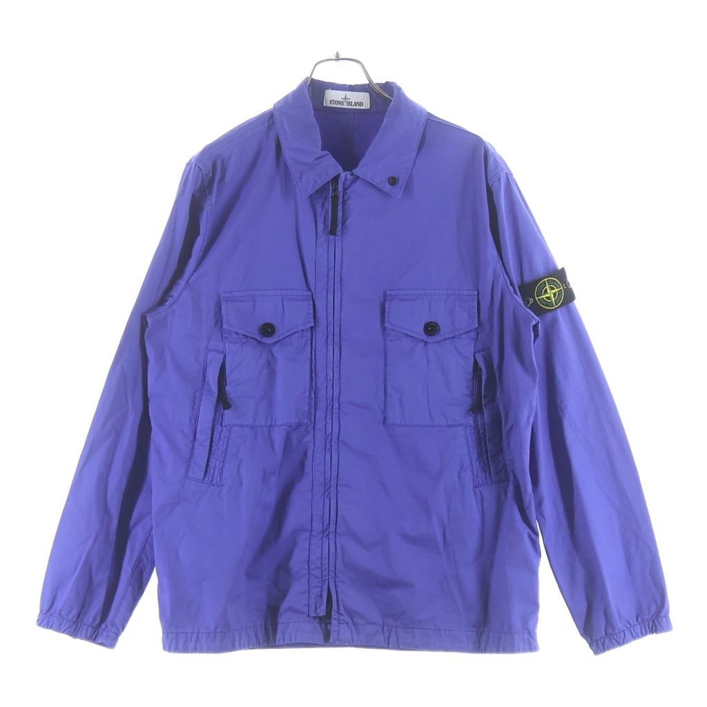 STONE ISLAND (ストーンアイランド) 20AW ジップアップ ワーク シャツジャケット ブルー 751510610