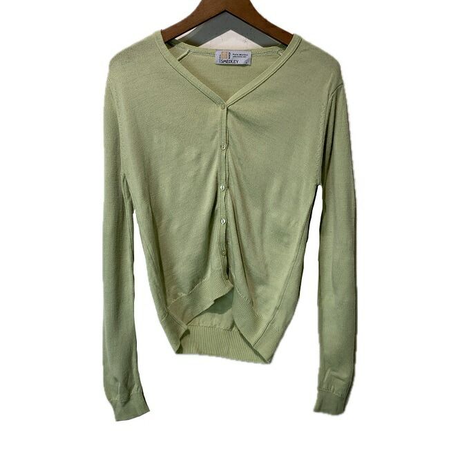 【中古】　JOHN SMEDLEY　カーディガンセーター　Vネック　ウール　無地　ミドルゲージ　イングランド製　古着　/2403