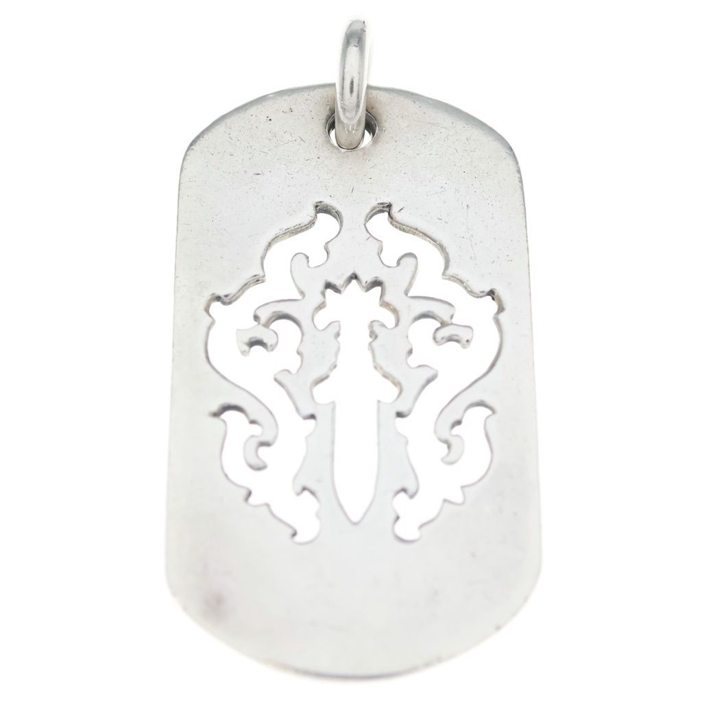 CHROME HEARTS (クロムハーツ) D TAG LRG DAGGER ダガーカットアウトドッグタグ ラージドッグタグネックレストップ