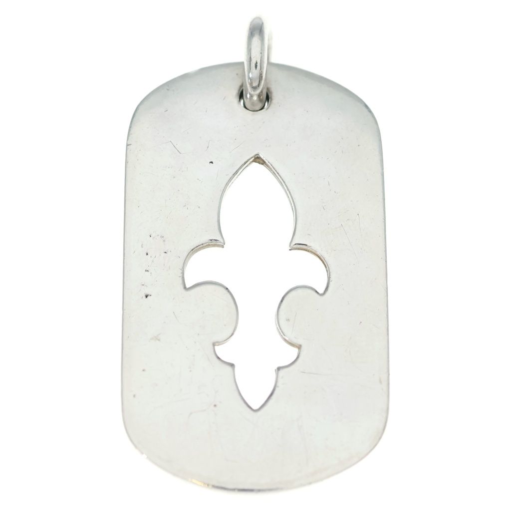 CHROME HEARTS (クロムハーツ) D TAG LRG BS FLUER BSフレア ラージドッグタグ シルバーネックレストップ