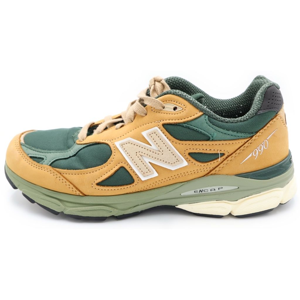 New Balance (ニューバランス) M990WG3 990V3 MADE IN USA メイド イン ユーエスエー ローカットスニーカー ブラウン/グリーン US9.5/27.5cm
