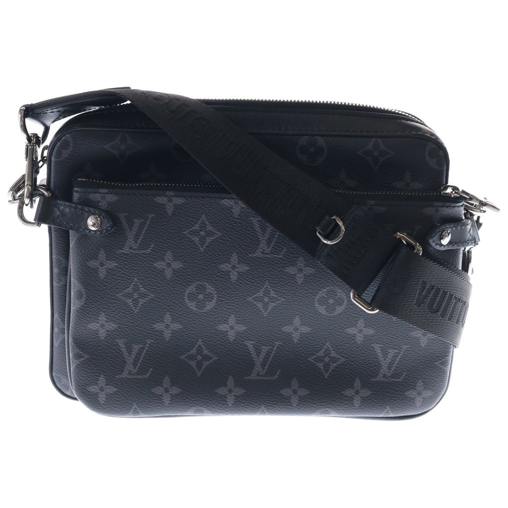LOUIS VUITTON (ルイヴィトン) トリオ メッセンジャー モノグラムエクリプス ショルダーバッグ ポーチ ブラック/グレー M69443