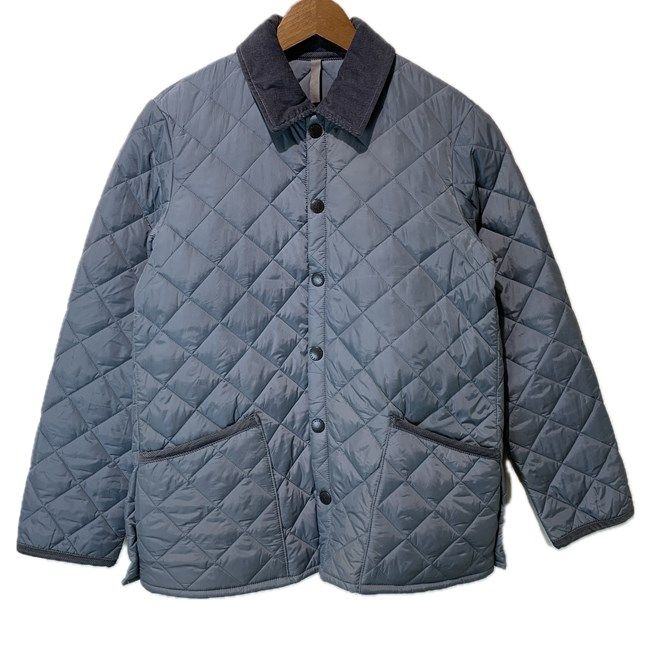 【中古】　Barbour　キルティングジャケット　ナイロンジャンパー　アウター　無地　襟コーデュロイ　フルボタン　No.1802187　古着　/1587