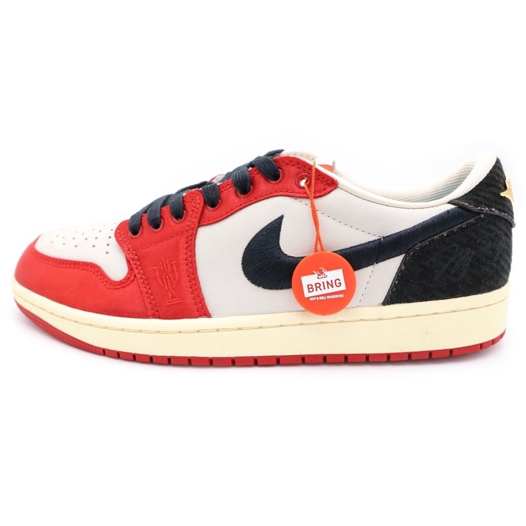 NIKE (ナイキ) ×Trophy Room AIR JORDAN 1 LOW OG トロフィールーム エアジョーダン1 ローカットスニーカー レッド/ブラック US9.5/27.5cm FN0432-100