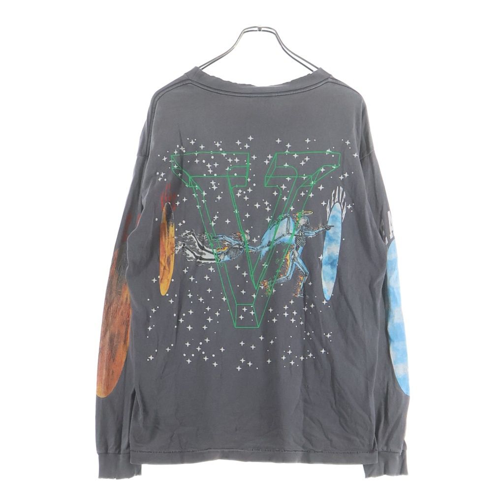 SAINT MICHAEL (セントマイケル) 22AW × VLONE VL LS TEE SKUL SM-A22-0000-077 ヴィーロン ダメージ加工 長袖Tシャツ ロンT カットソー ブラック
