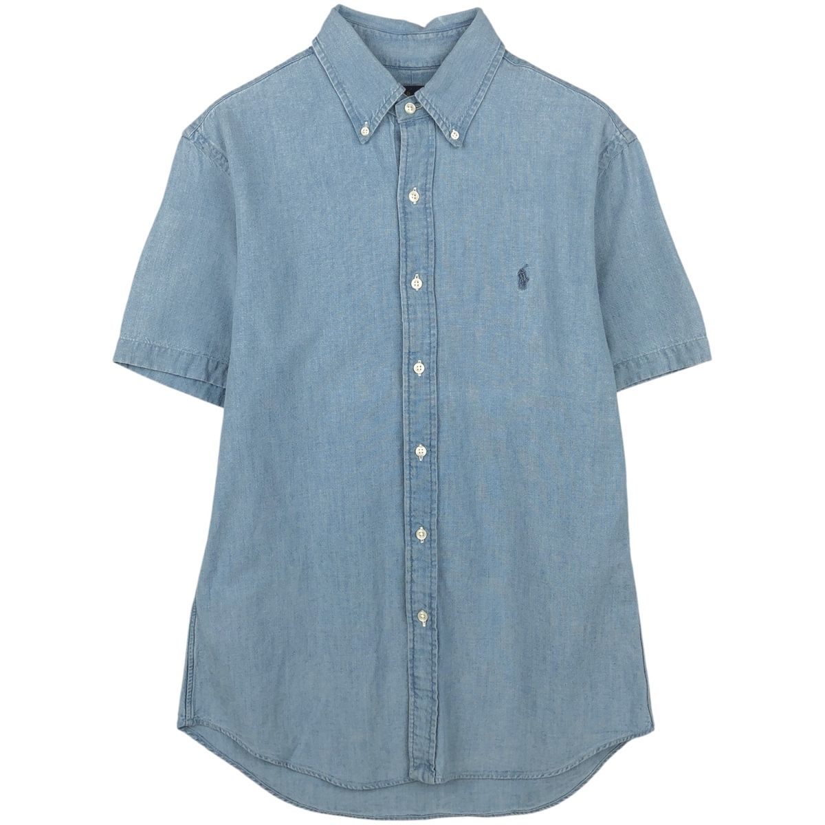 古着 ラルフローレン Ralph Lauren SLIM FIT スリムフィット 半袖 ボタンダウンシャツ メンズM相当/eaa641058