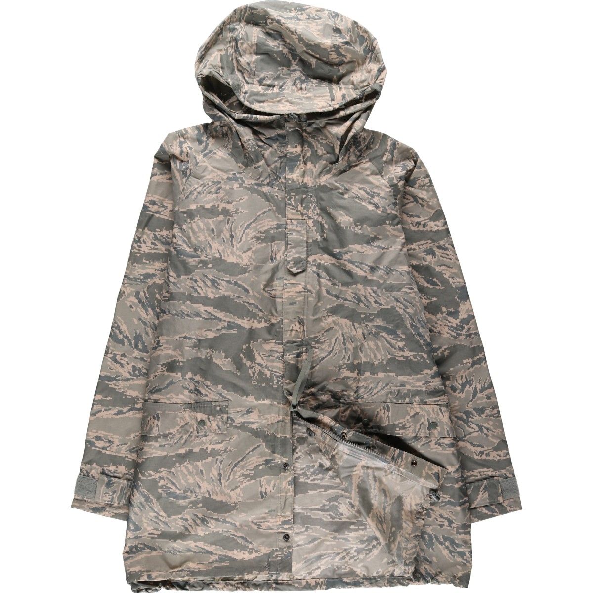 古着 00年代 米軍実品 迷彩柄 ABU デジタルタイガーカモ ミリタリー レインパーカー USA製 MEDIUM メンズM相当/eaa640591
