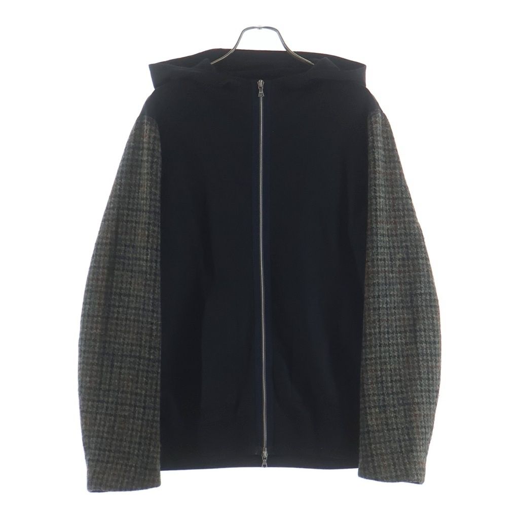 DRIES VAN NOTEN (ドリスヴァンノッテン) 00S KNIT SLEEVE SWITCHING HOODIE 袖ニット切替 フーディー ブラック