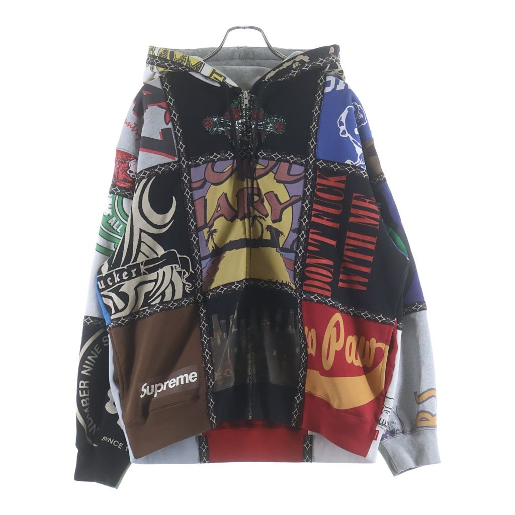 SUPREME (シュプリーム) 25AW ×Patchwork Zip Up Hooded Sweatshirt ナンバーナイン パッチワークジップアップフーディー スウェットシャツ ジップパーカー マルチ