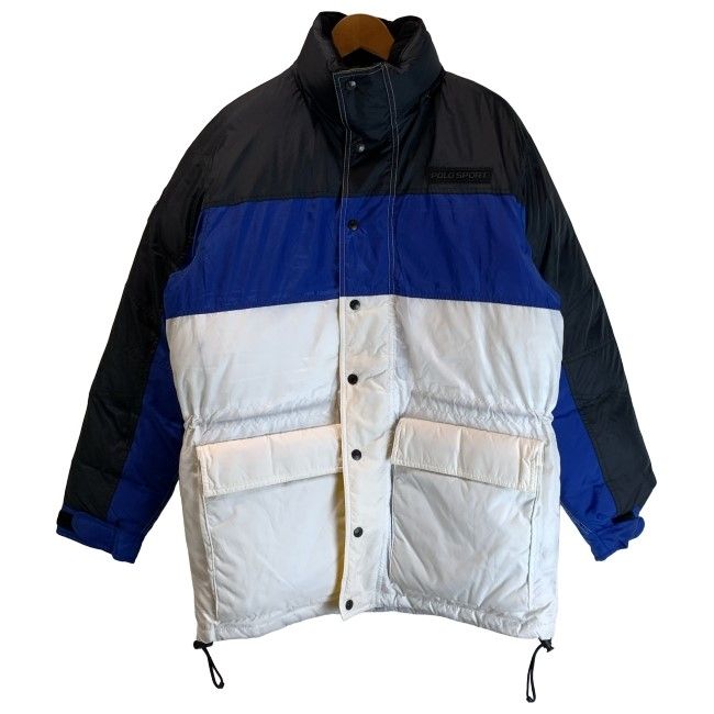【中古】　POLO SPORT RALPH LAUREN　ダウンジャケット　90s vintage　90年代　OLD　ハイネック　フルジップ　無地　ワンポイント　古着　/0140