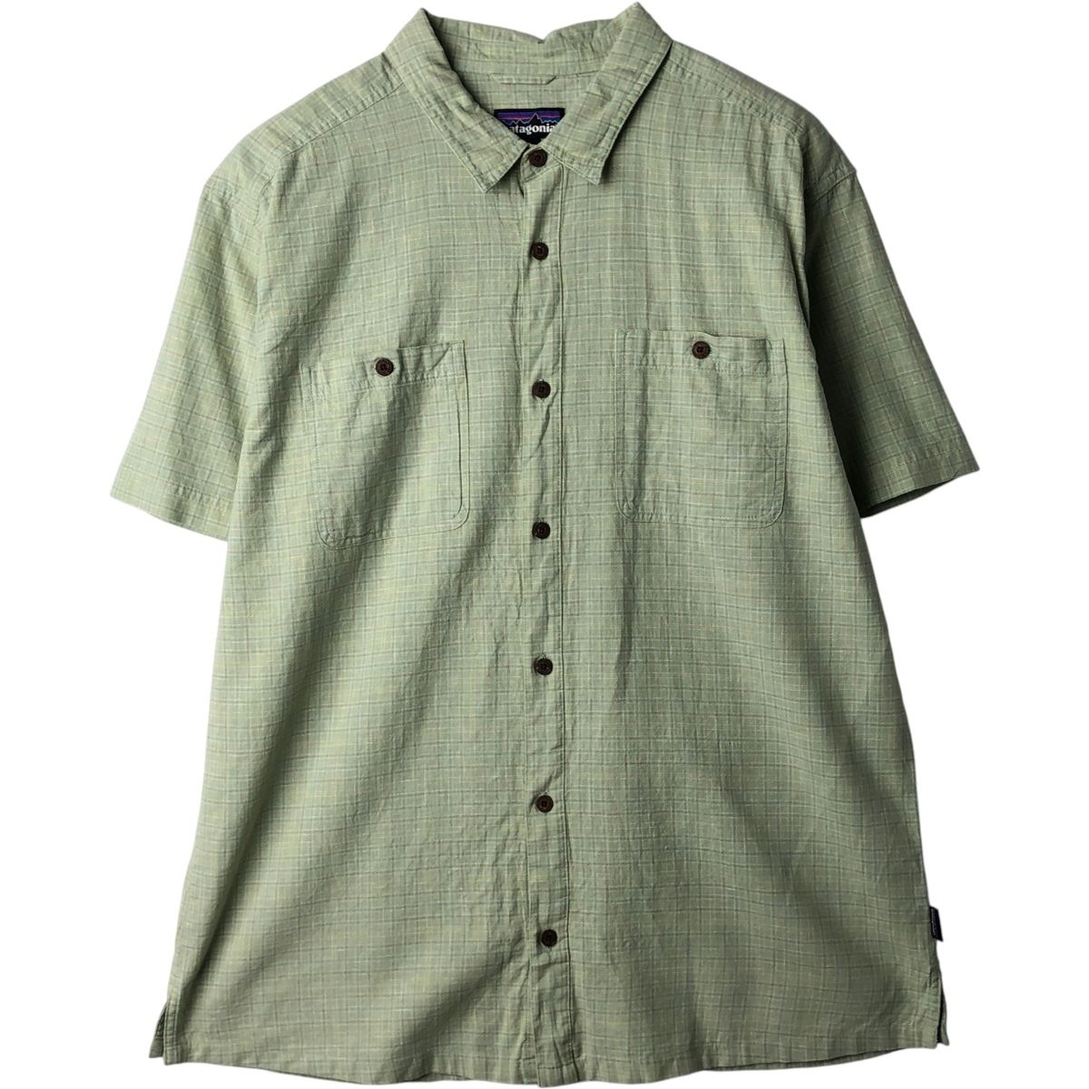 古着 パタゴニア Patagonia 53139SP23 チェック柄 半袖 コットン×ヘンプシャツ ボックスシャツ メンズXL相当/eaa641270