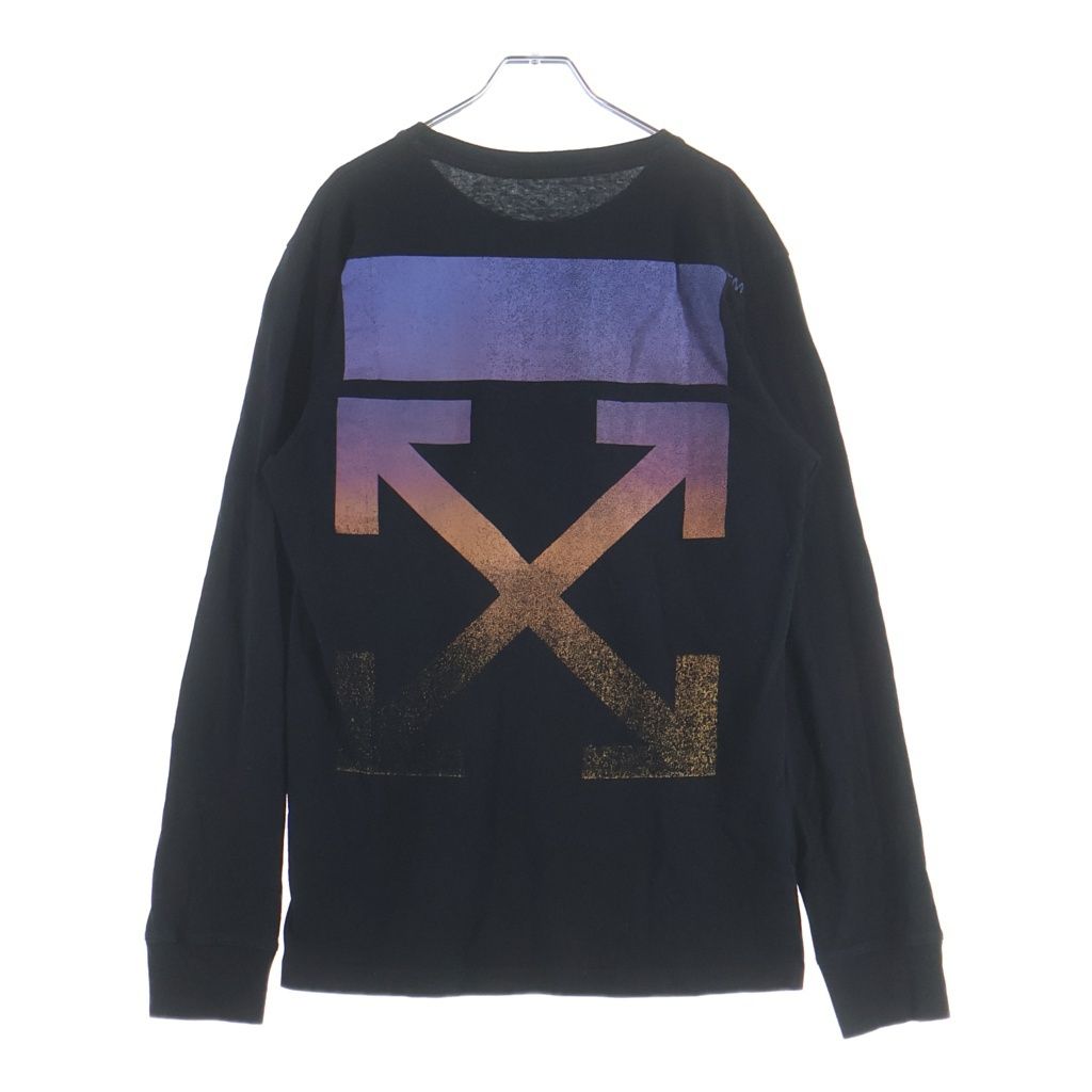 OFF-WHITE (オフホワイト) 21AW DEGRADE ARROW LONG SLEEVE TEE クロスアローロゴプリント クルーネック長袖Tシャツカットソー ブラック OMAB001F21JER001
