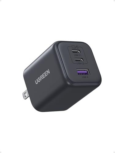 【新品】UGREEN 45W 急速充電器 GaN (2*USB-C+1*USB-A) type-c【PSE技術基準適合/PD3.0対応/45W急速充電/コンパクト】GaN チャージャーアダプター iphone17/16/15/14/13/iP 404b1084