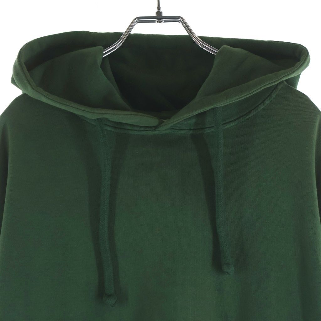 VETEMENTS ヴェトモン フード付きパーカー グリーン VETEMENTS (ヴェトモン) 16SS 袖ロゴプリント 変形 プルオーバーロング