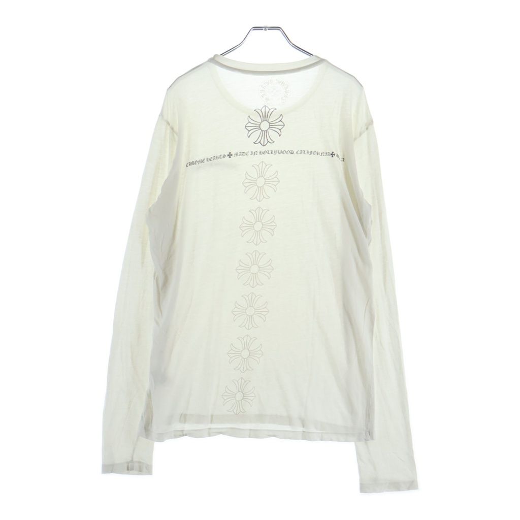 CHROME HEARTS (クロムハーツ) L/S TEE バックCHプラスプリント 長袖Tシャツカットソー