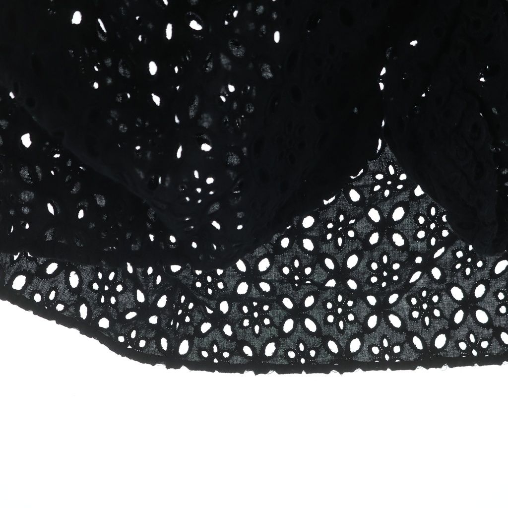 トリココムデギャルソン　丸襟プリーツ切替レース・カットワーク カットソー tricot COMME des GARCONS (トリコ コム デ ギャルソン) 16SS 丸襟 花