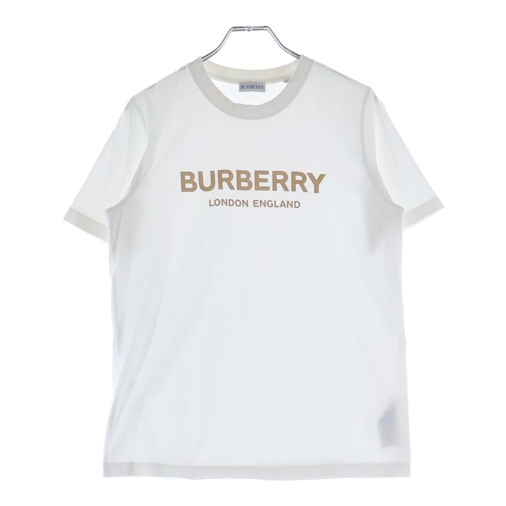 BVLGARI (ブルガリ) ロゴプリント クルーネック 半袖Tシャツ カットソー ホワイト 8104251