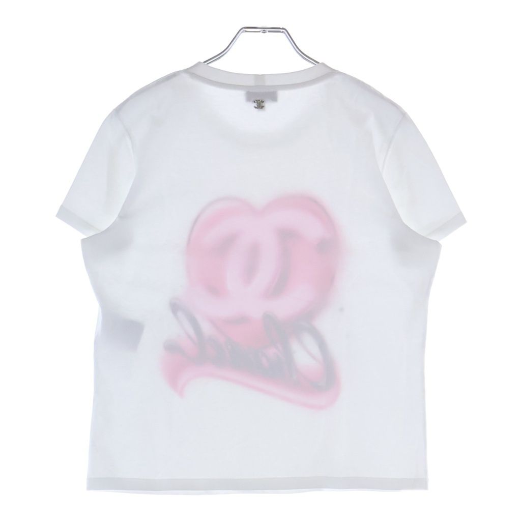 CHANEL (シャネル) ハートココマークフロントプリント 半袖Tシャツ