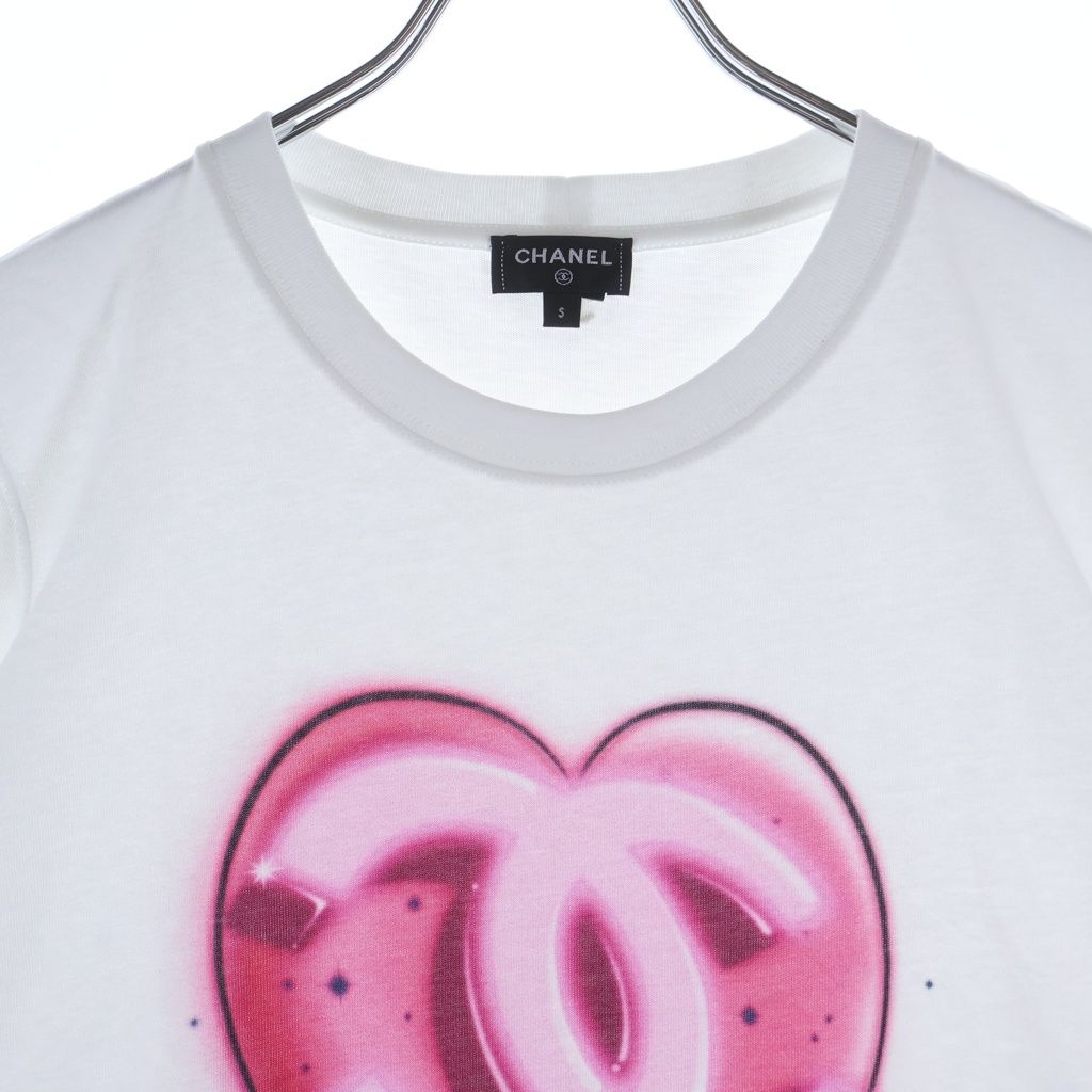 CHANEL (シャネル) ハートココマークフロントプリント 半袖Tシャツ