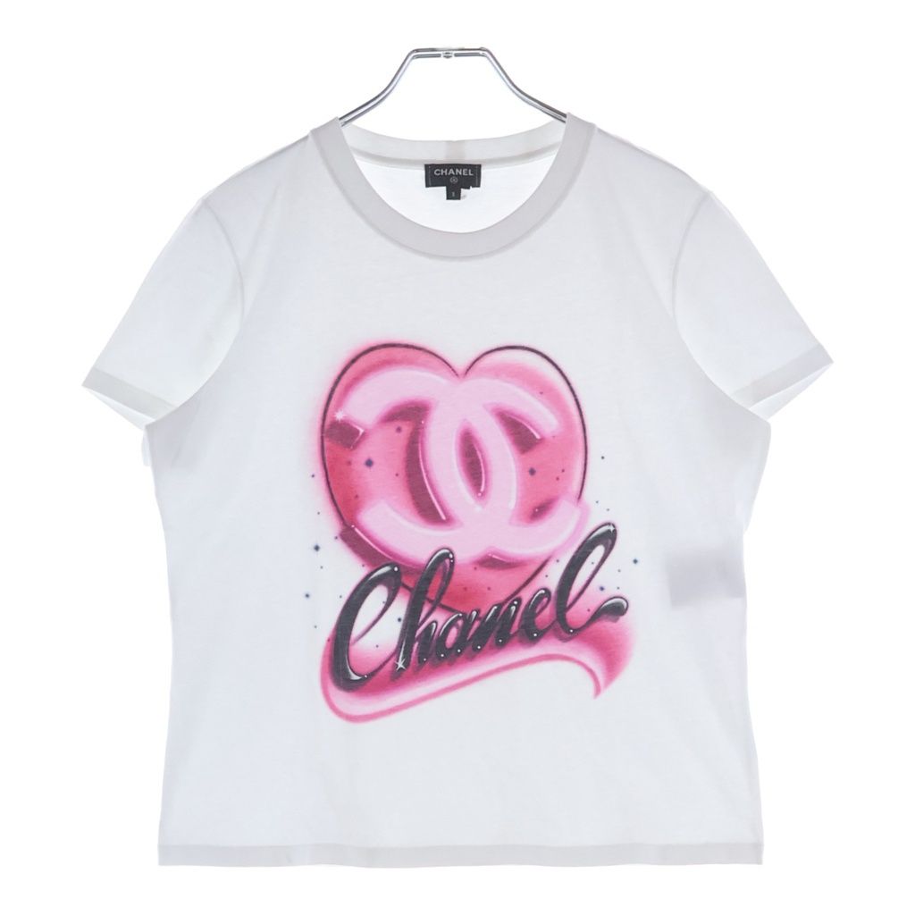 CHANEL (シャネル) ハートココマークフロントプリント 半袖Tシャツ