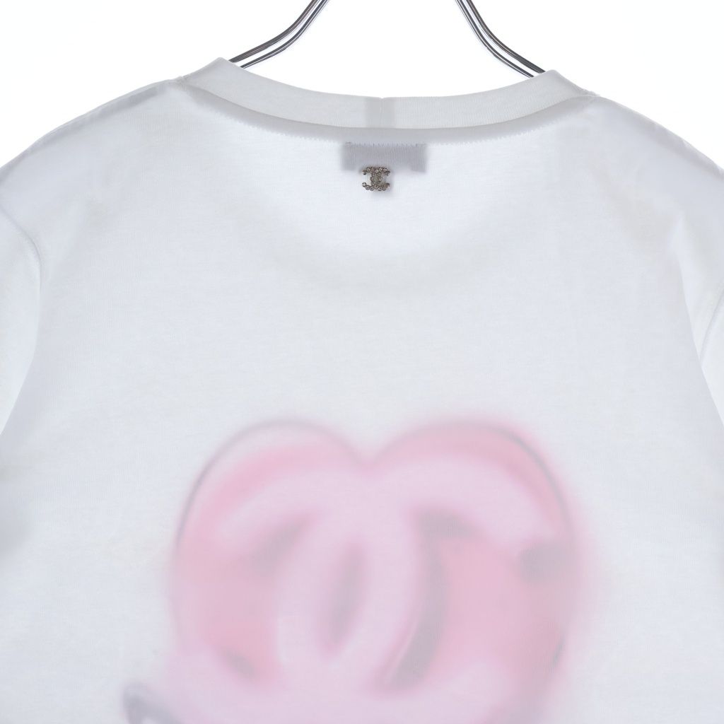 CHANEL (シャネル) ハートココマークフロントプリント 半袖Tシャツ