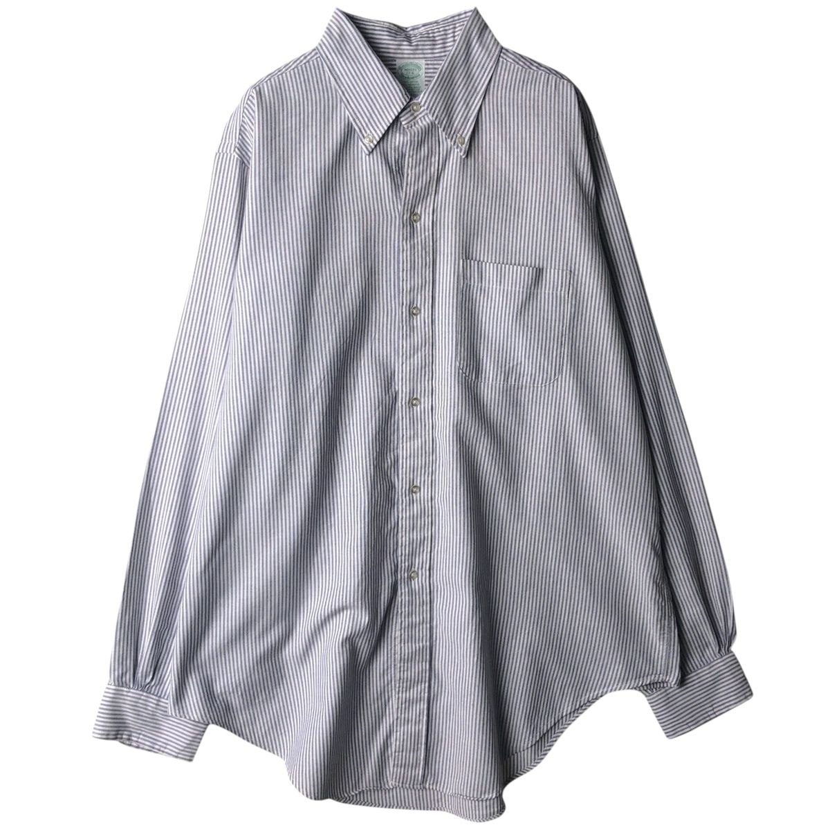 古着 80~90年代 ブルックスブラザーズ Brooks Brothers MAKERS 長袖 ボタンダウンストライプシャツ USA製 メンズL相当/eaa643055
