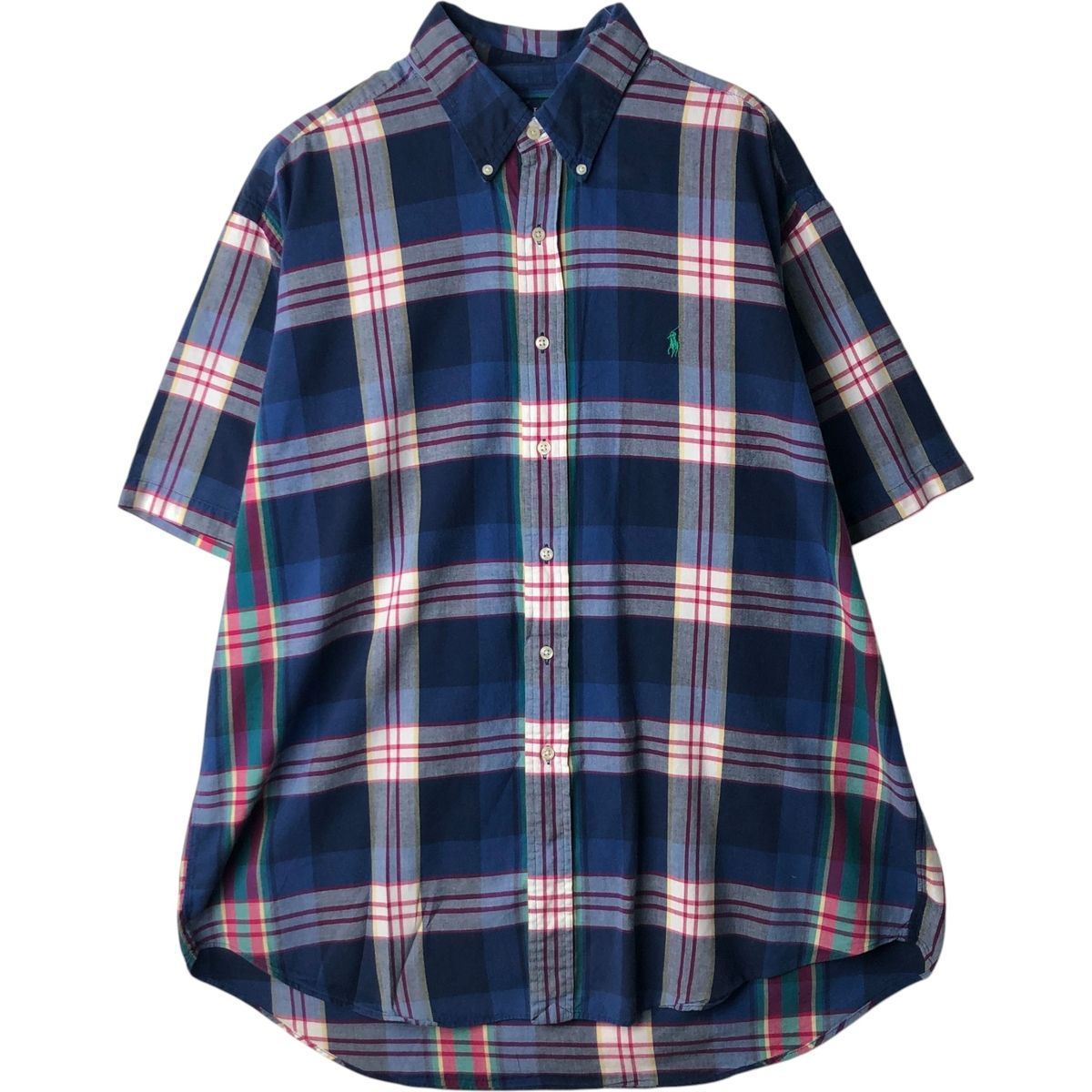 古着 00年代 ラルフローレン Ralph Lauren BLAKE 半袖 ボタンダウン チェックシャツ メンズXL相当/eaa643927
