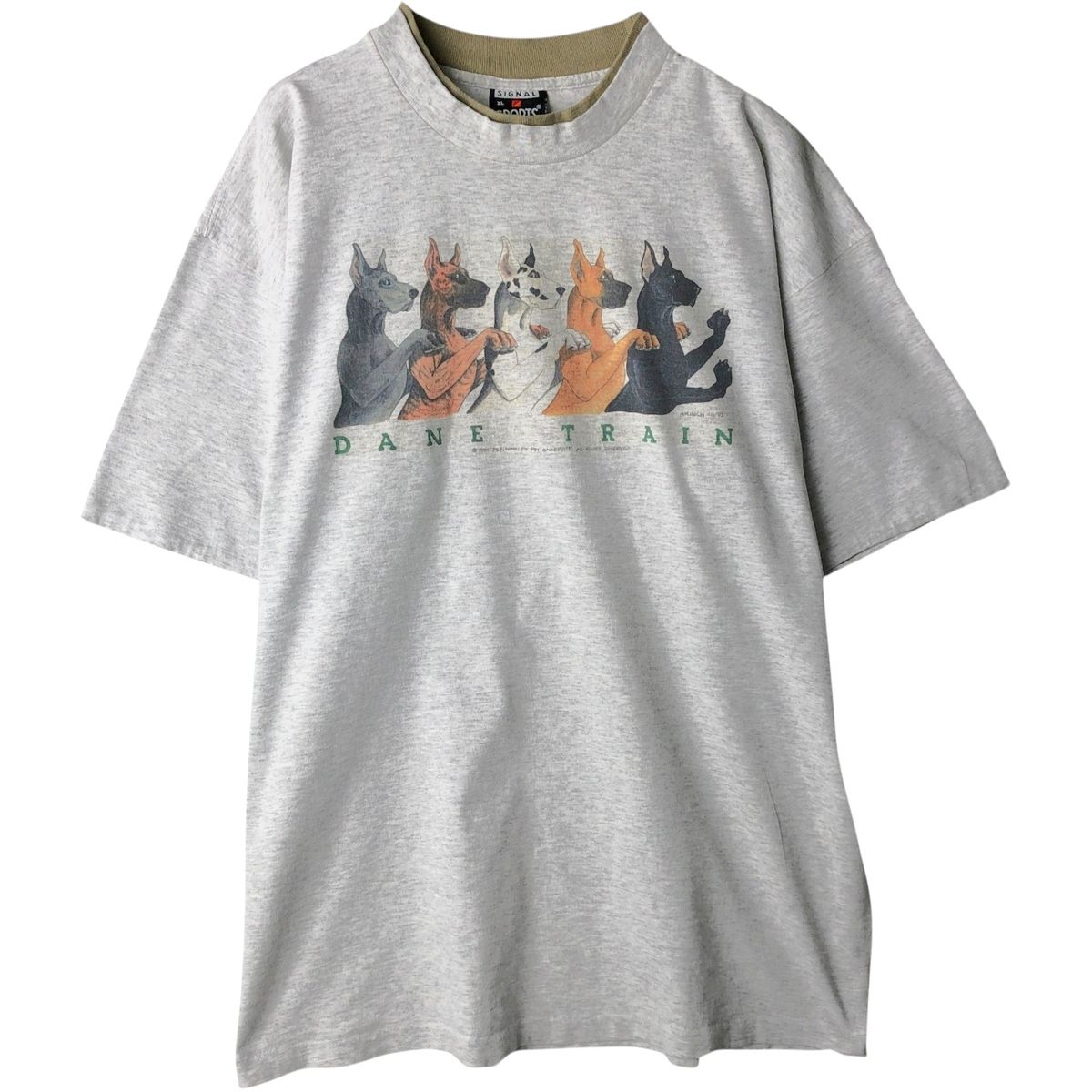 古着 90年代 SIGNAL SPORTS 犬柄 アニマルTシャツ USA製 メンズXL相当 ヴィンテージ/eaa641733