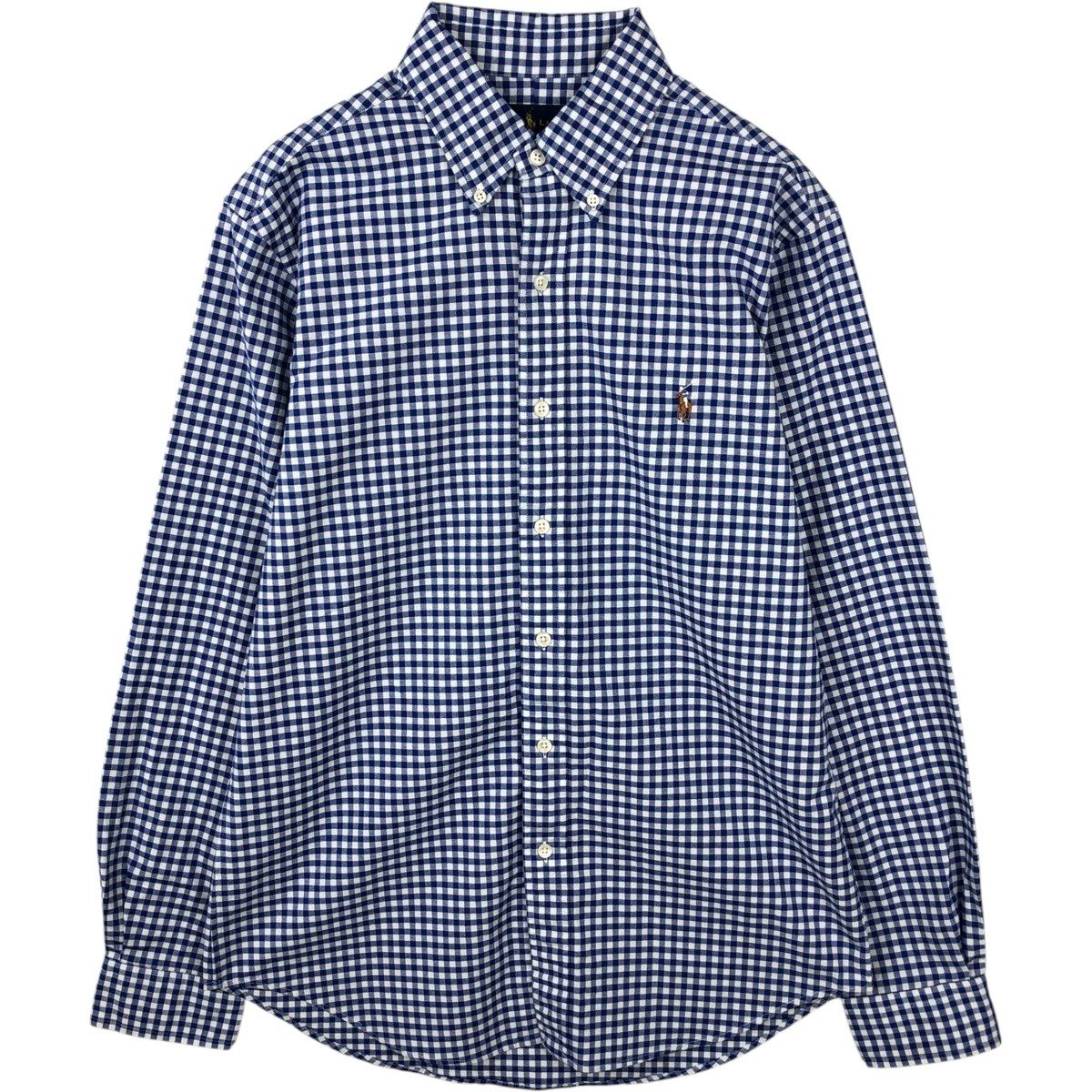 古着 ラルフローレン Ralph Lauren SLIM FIT STRETCH OXFORD ギンガムチェック 長袖 ボタンダウンチェックシャツ メンズM相当/eaa643872