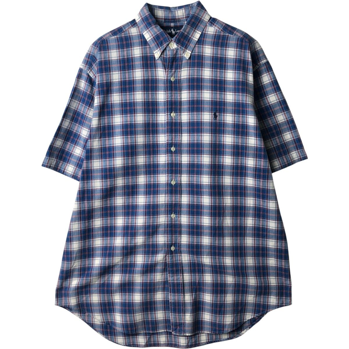 古着 00年代 ラルフローレン Ralph Lauren BLAKE 半袖 ボタンダウン チェックシャツ メンズL相当/eaa643924
