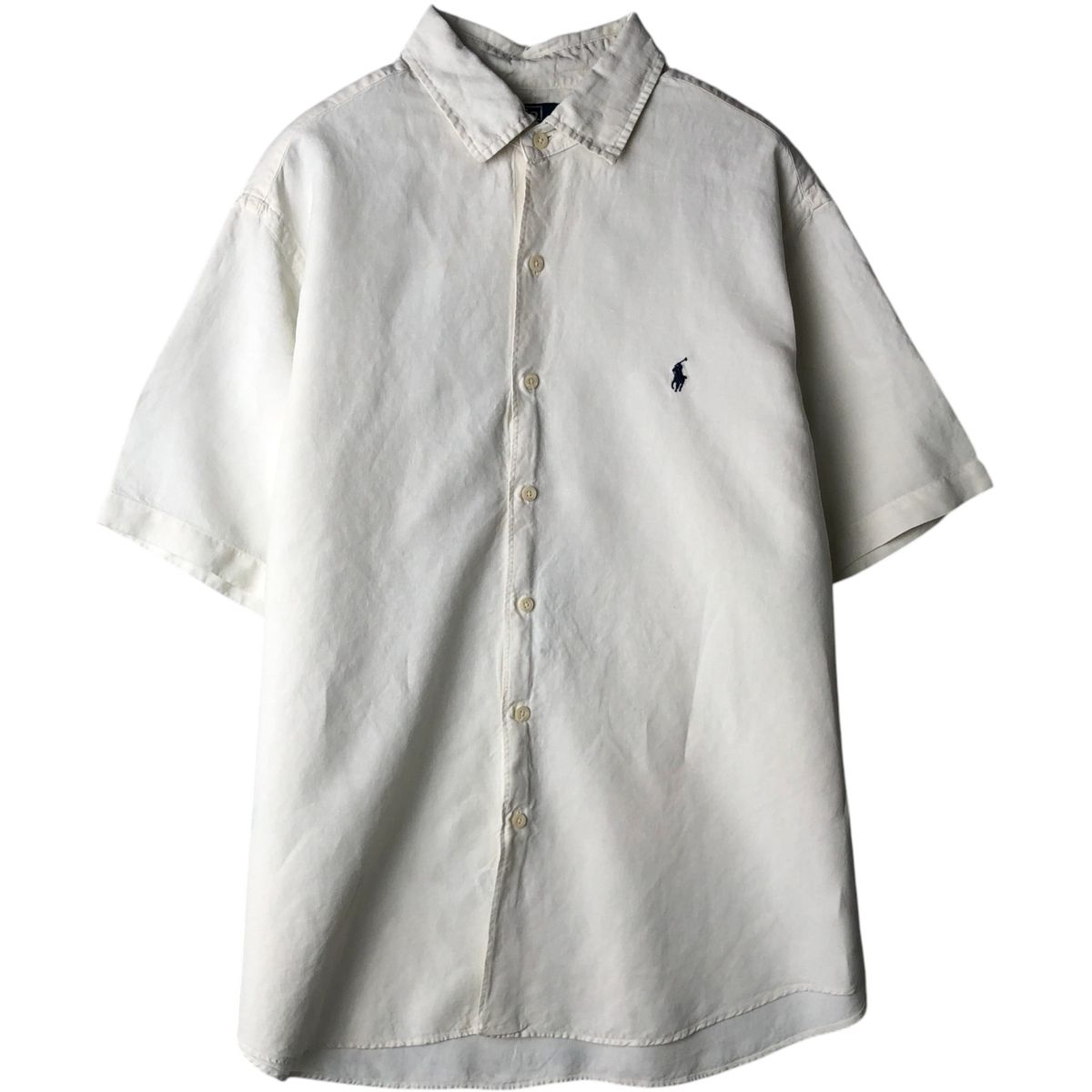 古着 ラルフローレン Ralph Lauren POLO by Ralph Lauren 半袖 リネンシャツ×シルク メンズXL相当/eaa614509