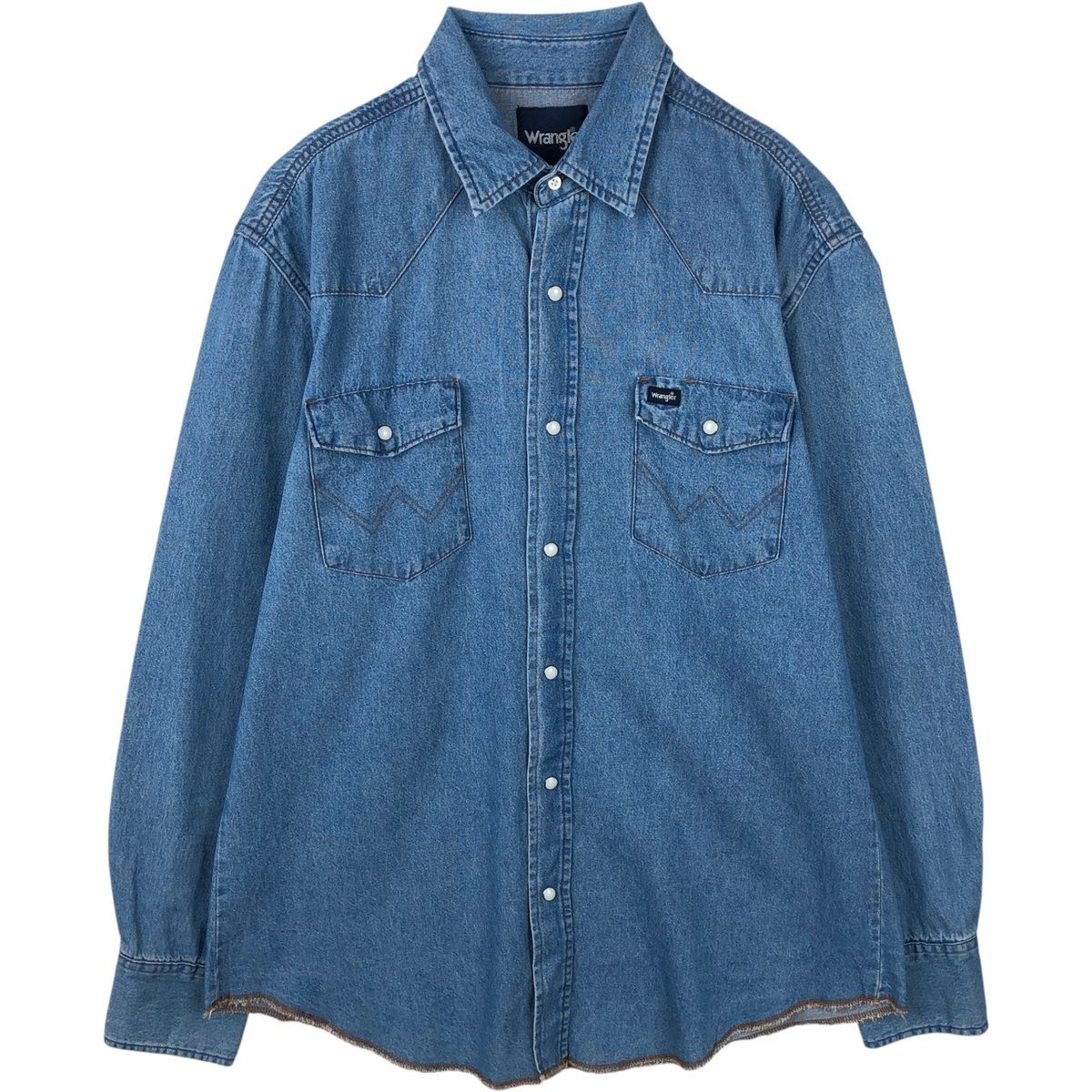 古着 90年代 ラングラー Wrangler 長袖 デニムウエスタンシャツ メンズL相当/eaa643306