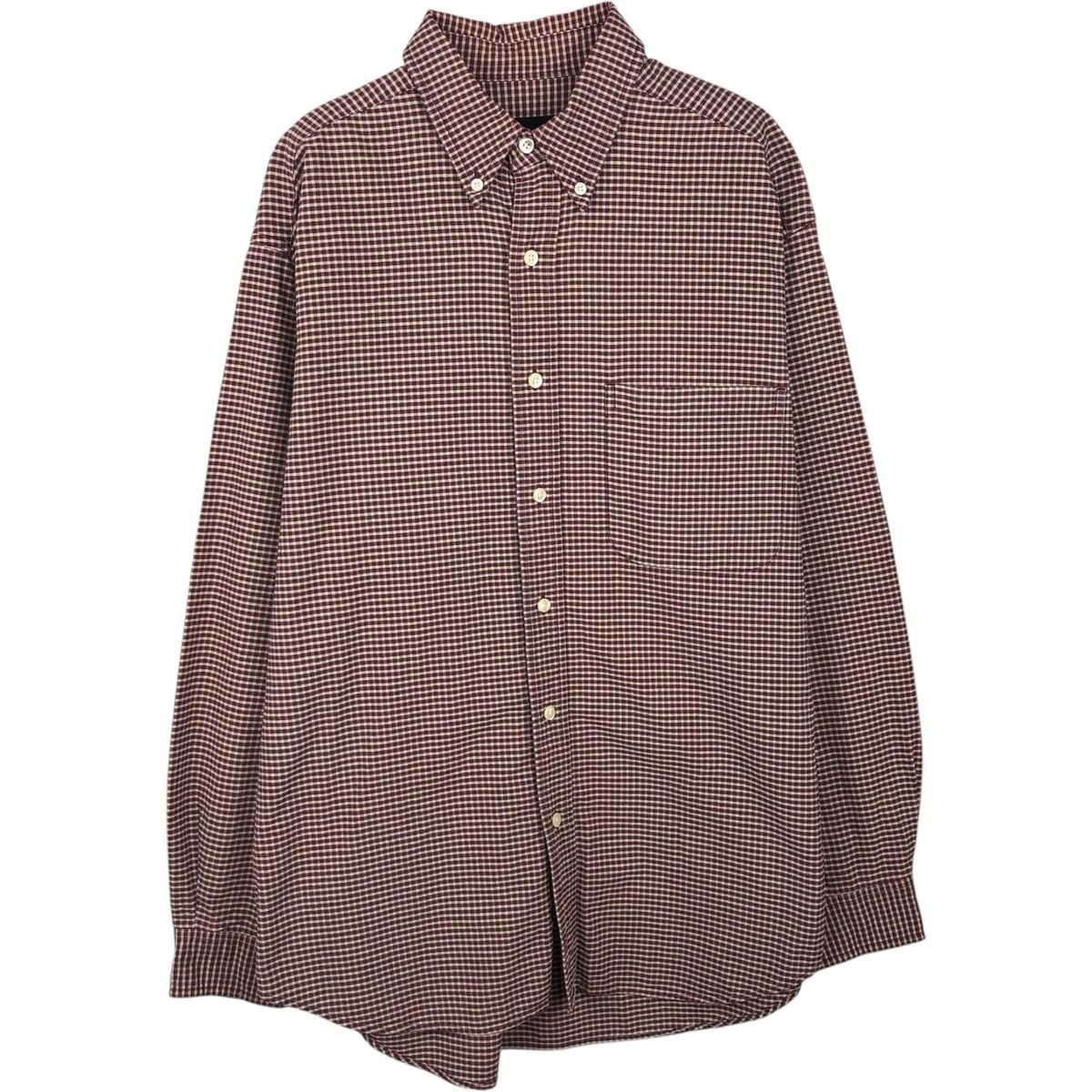 古着 エディーバウアー Eddie Bauer 長袖 ボタンダウンチェックシャツ メンズM相当/eaa643314