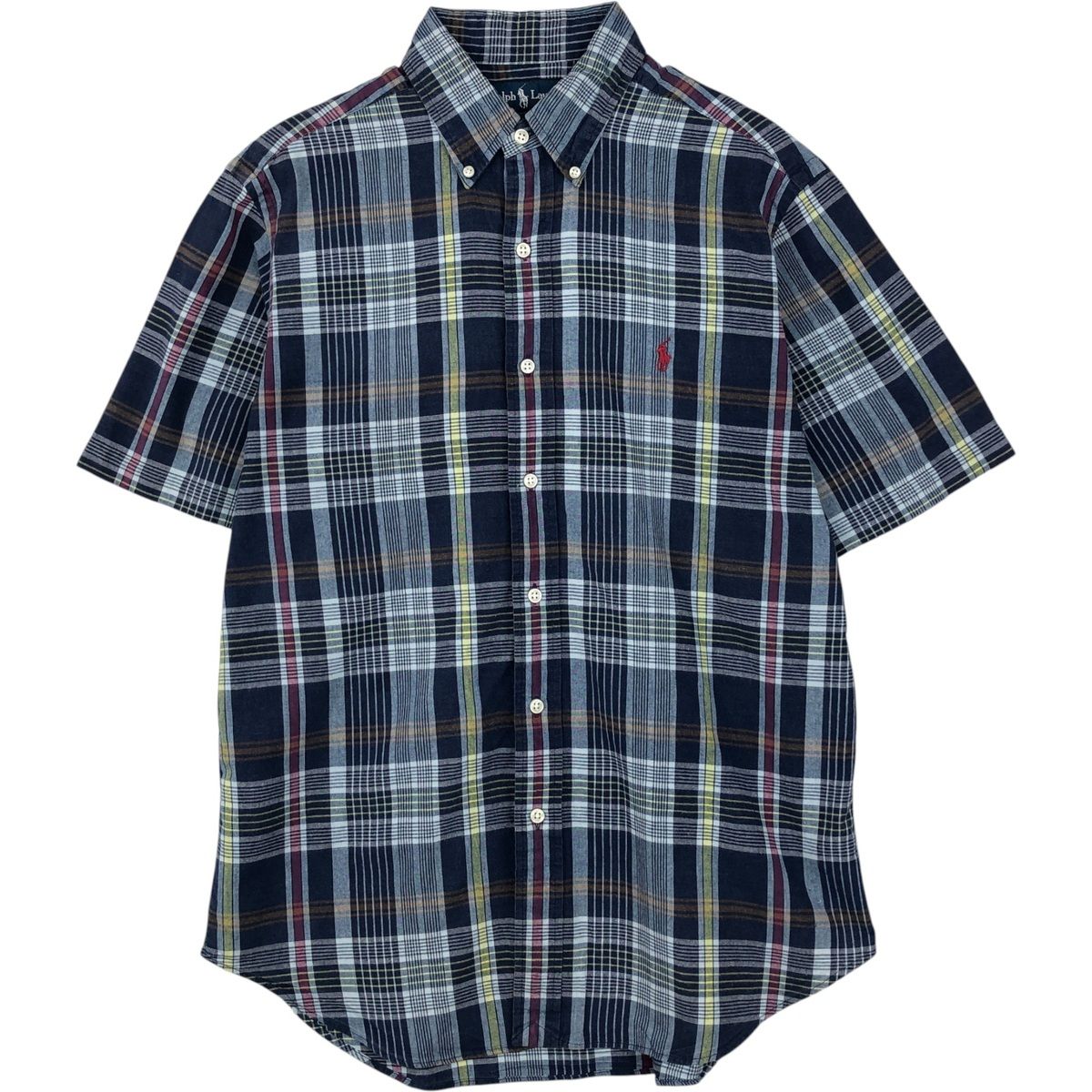 古着 ラルフローレン Ralph Lauren CLASSIC FIT 半袖 ボタンダウン チェックシャツ メンズM相当/eaa477572