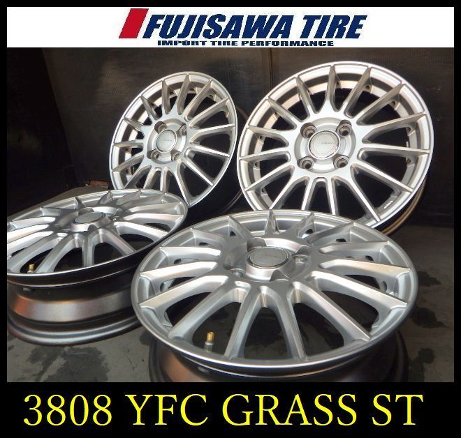 【3808】J送料無料▲YFC GRASS ST▲14x4.5J 4穴 100 +45▲4本 26102895