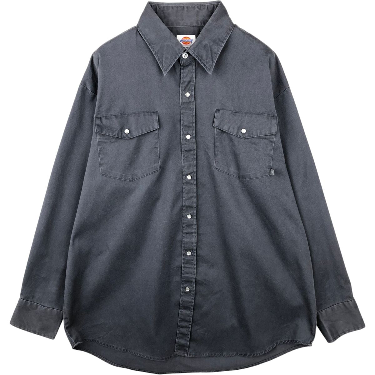 古着 ディッキーズ Dickies 長袖 ワークシャツ メンズL相当 スナップボタン/eaa643856