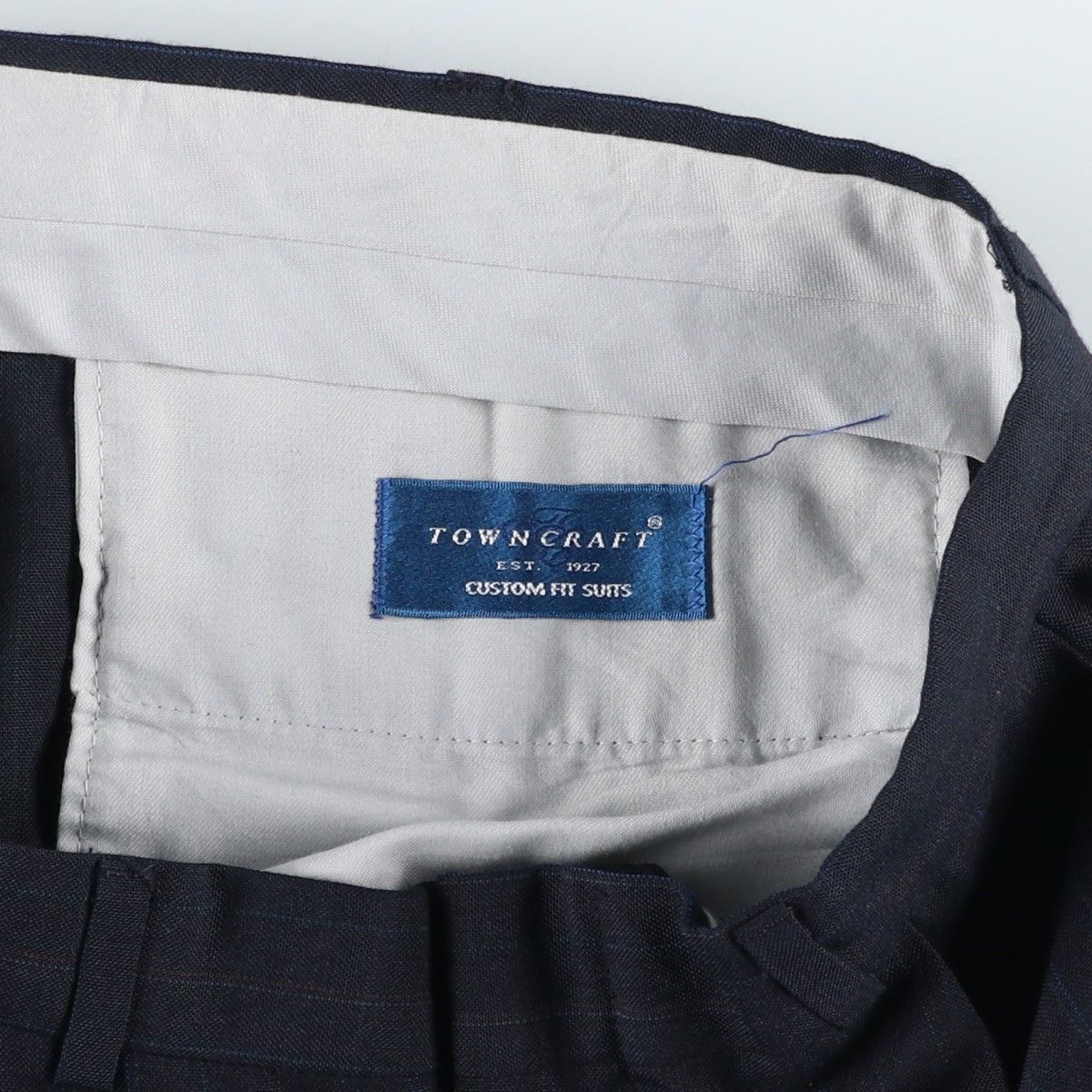 古着 80~90年代 TOWNCRAFT CUSTOM FIT SUITS ストライプ柄 ツータック
