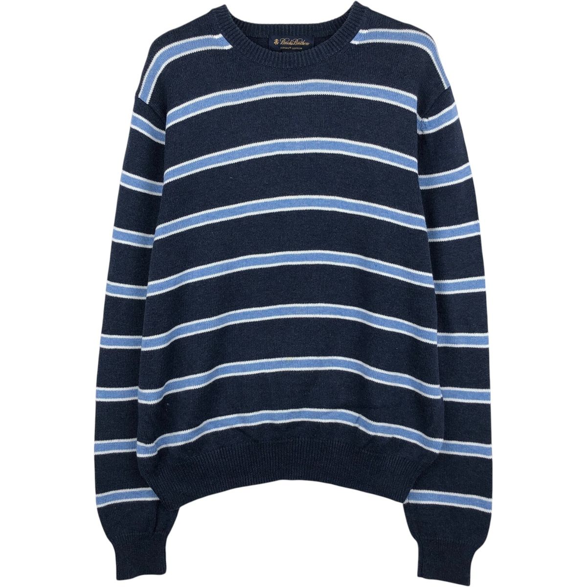 古着 ブルックスブラザーズ Brooks Brothers ボーダー柄 コットンニットセーター メンズS相当/eaa641886