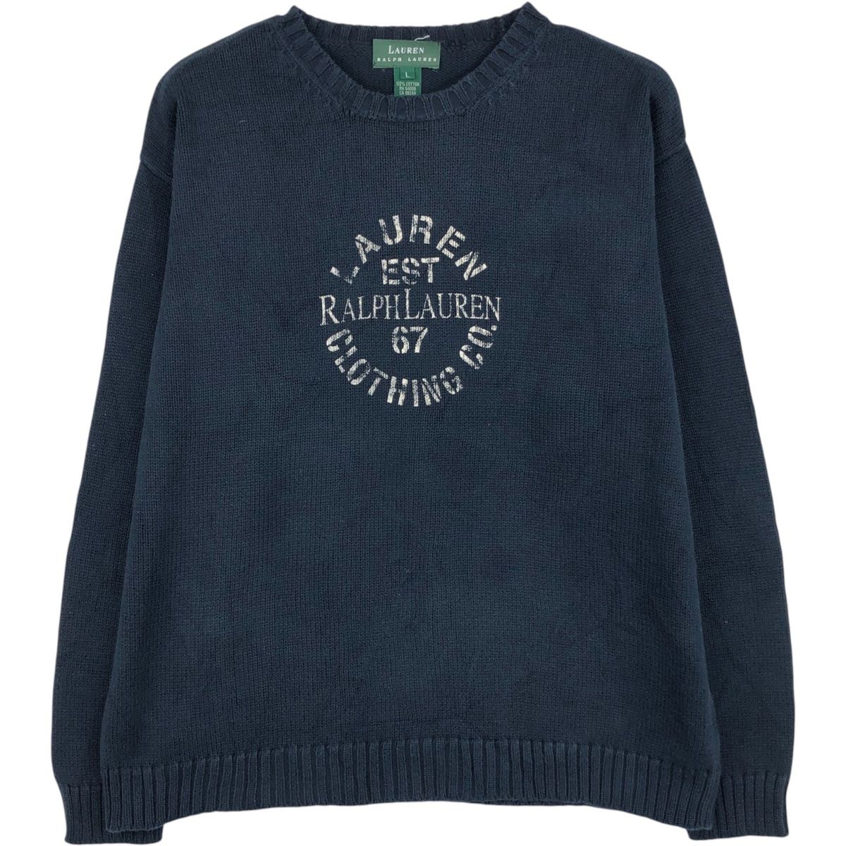 古着 ラルフローレン Ralph Lauren LAUREN ローレン コットンニットセーター レディースL相当/eaa641890