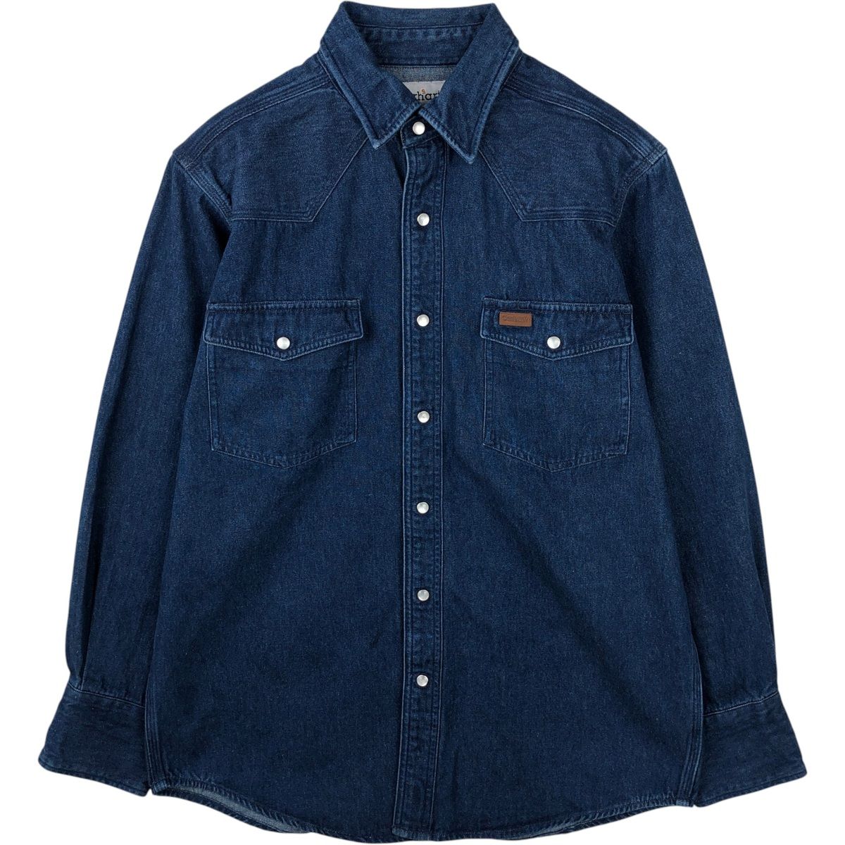 古着 カーハート Carhartt 長袖 デニム ウエスタンシャツ メンズM相当/eaa643304