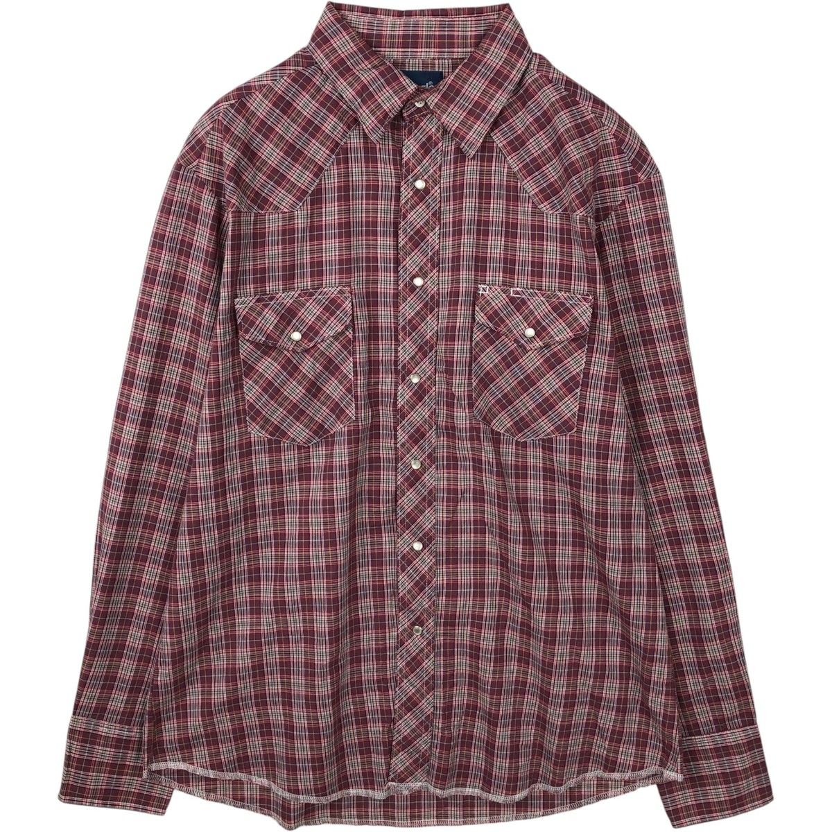 古着 ラングラー Wrangler チェック柄 長袖 ウエスタンシャツ メンズL相当/eaa643302
