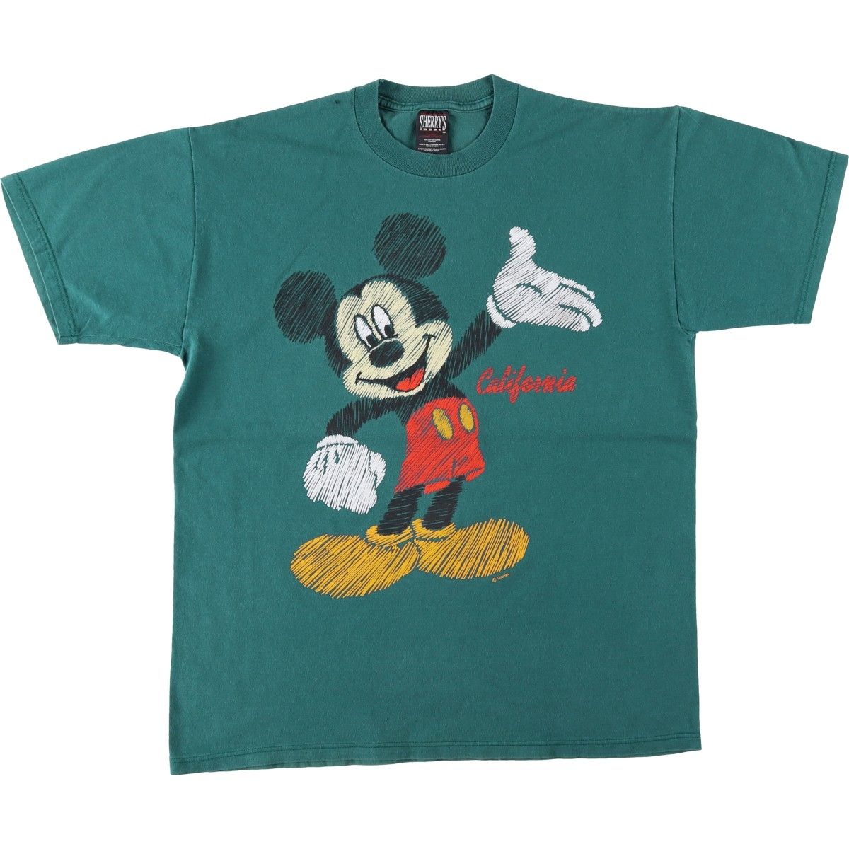 古着 90年代 シェリーズ SHERRY'S MICKEY MOUSE ミッキーマウス キャラクタープリントTシャツ USA製 メンズL相当 ヴィンテージ/eaa640094