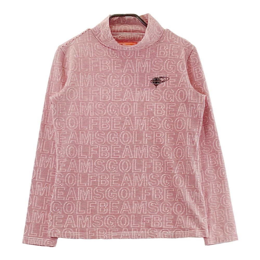 サイズ：M BEAMS GOLF ビームスゴルフ ハイネック 長袖Tシャツ ボーダー 総柄 レッド系 [240101687030] ゴルフウェア レディース ストスト