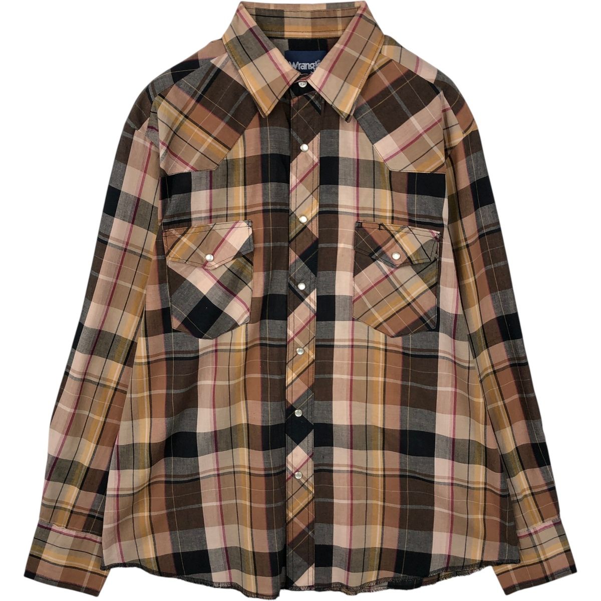 古着 ラングラー Wrangler チェック柄 長袖 ウエスタンシャツ メンズL相当/eaa643297