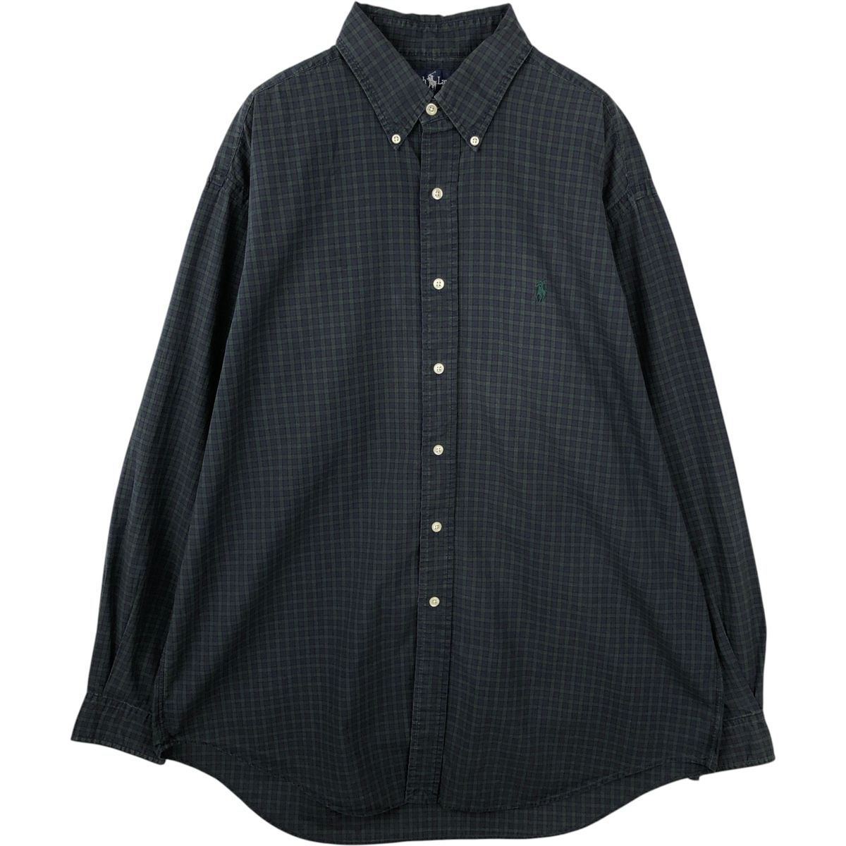 古着 ラルフローレン Ralph Lauren ブラックウォッチチェック 長袖 ボタンダウンチェックシャツ メンズL相当/eaa643466
