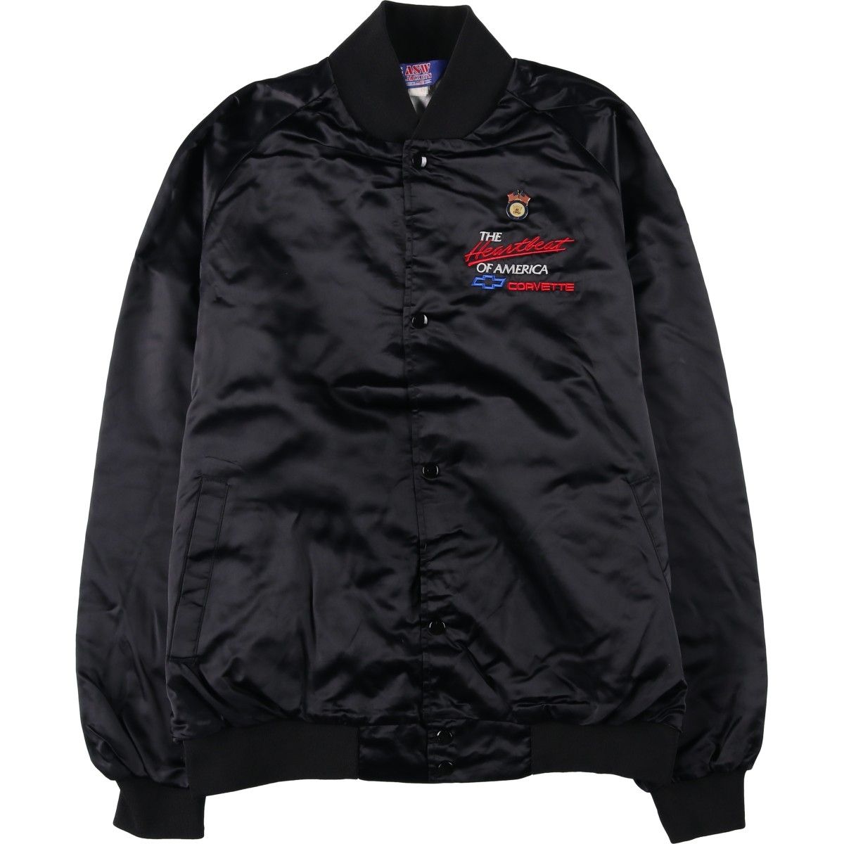 古着 80~90年代 ASW JACKETS THE Heartbeat OF AMERICA CHEVROLET シボレー バッジ付き アドバタイジング ナイロンスタジャン/eaa643698 6,717円